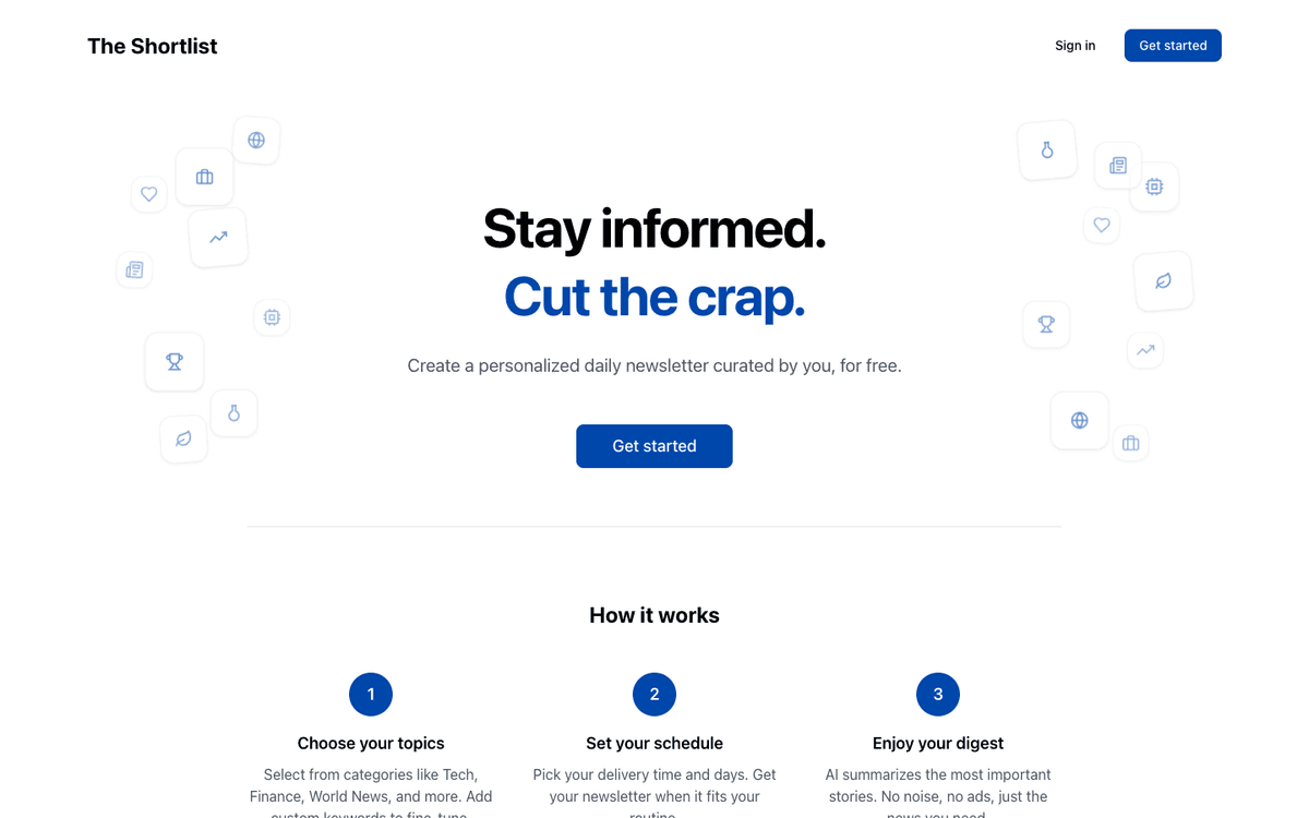 The Shortlist screenshot